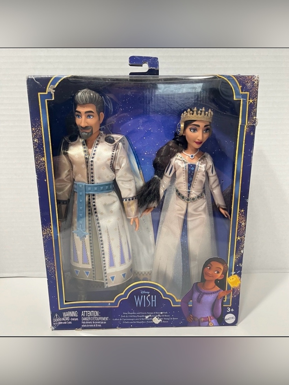 DISNEY Wish king magnifico & queen amaya 2 doll pack barbie ken dolls